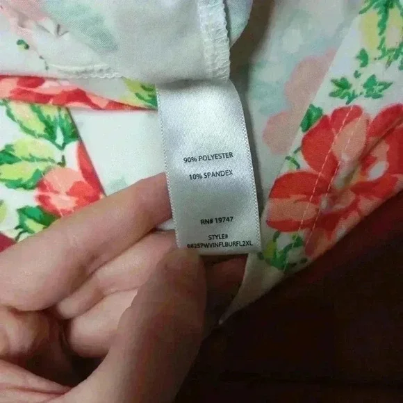 Pioneer Woman Floral Cabbage Rose 3/4 Sleeve Soft XXL Shirt Top Blouse - Picture 6 of 6